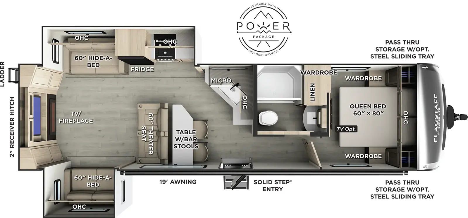 Flagstaff Super Lite Travel Trailers 29SRL Floorplan